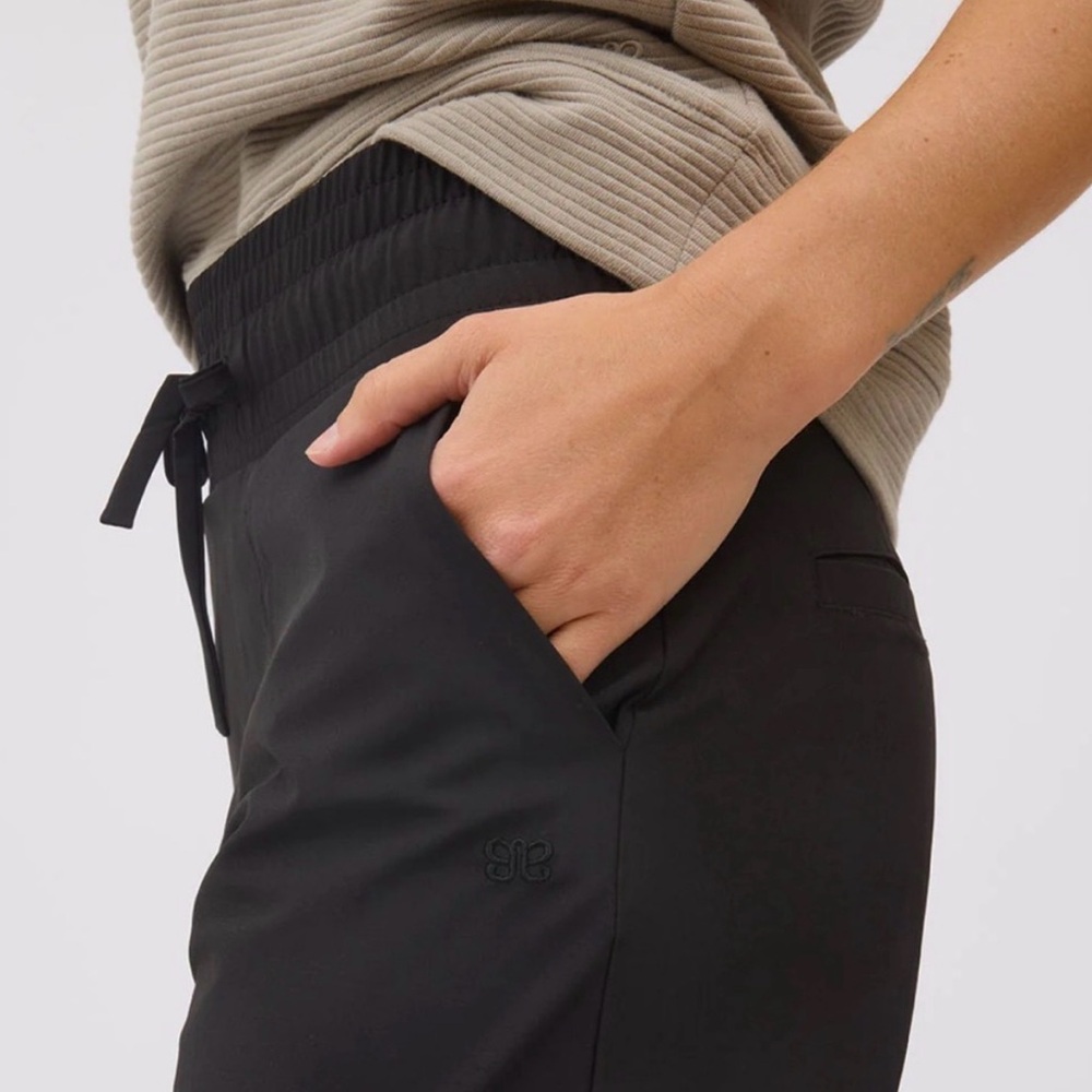 Albion Fit AUDREY WIDE LEG PANTS, BLACK Crop Black Size Small - Picture 3 of 4